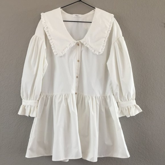 Rumia Flared Shirt Dress with Over-Sized Collar - Picture 2 of 8